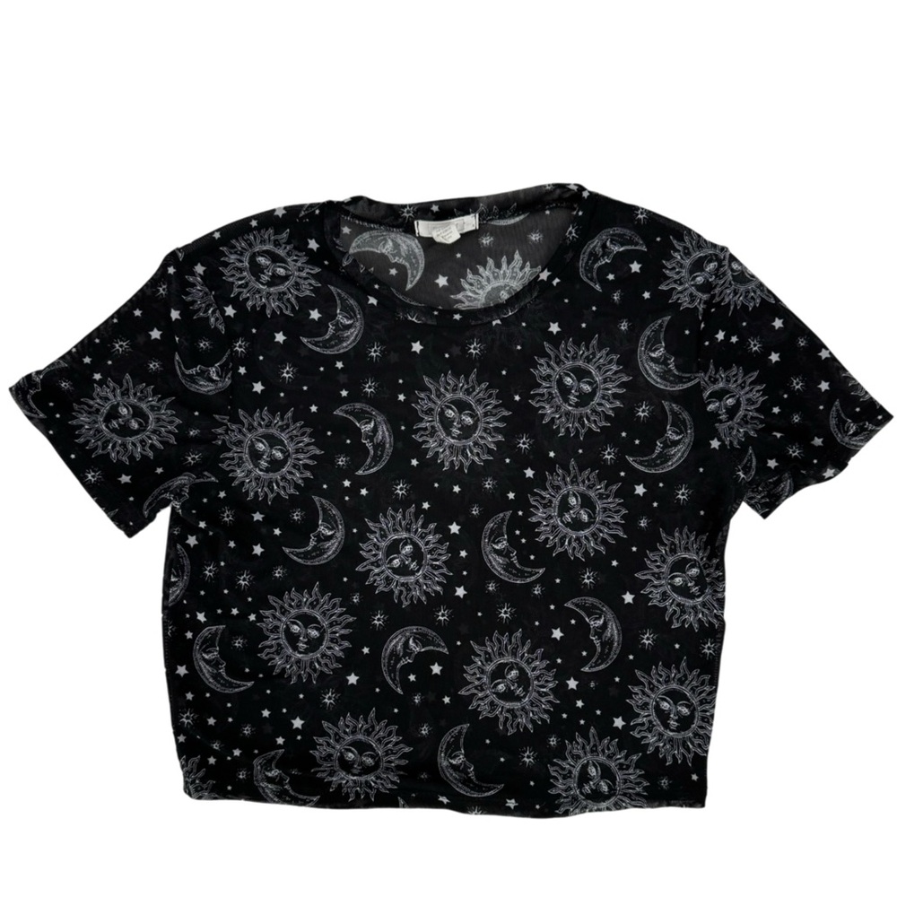 Full Tilt Celestial Sheer Mesh Crop Top